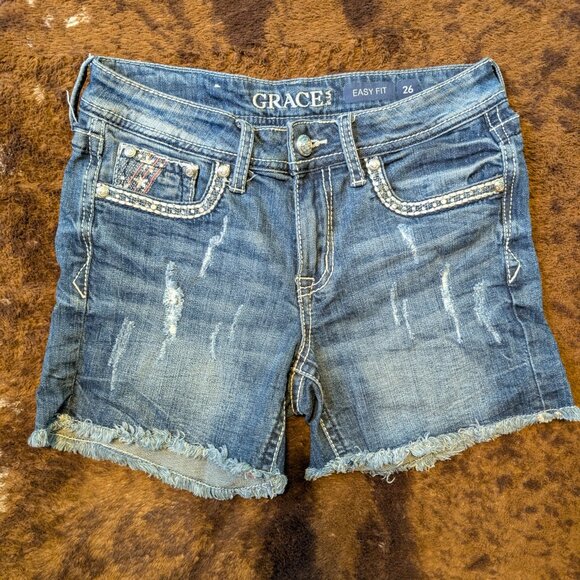 Grace in L.A Jean Shorts - Picture 2 of 3